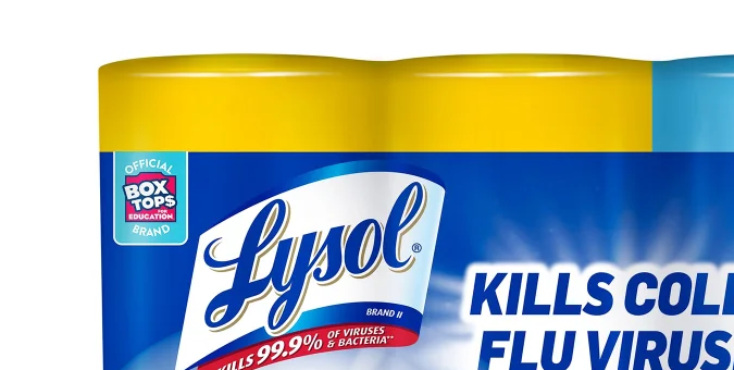 Toallitas desinfectantes Lysol, paquete variado.
