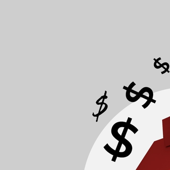 Collage de casa con signos de dólares que representan el aumento del costo para propietarios.