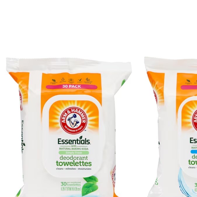 Toallitas desodorantes Arm & Hammer.