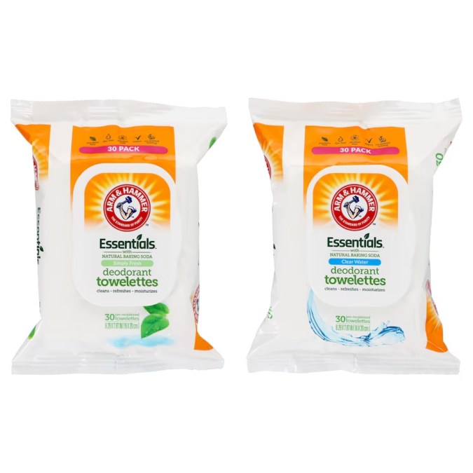 Toallitas desodorantes Arm & Hammer.