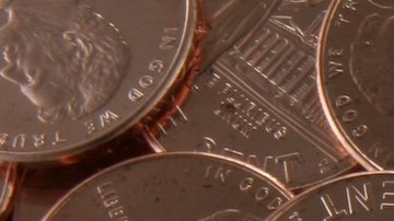 Primer plano de un centavo de Estados Unidos.