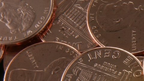 Primer plano de un centavo de Estados Unidos.
