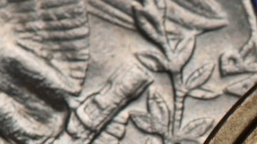 Sacagawea con su hijo en el dólar estadounidense de Sacagawea.