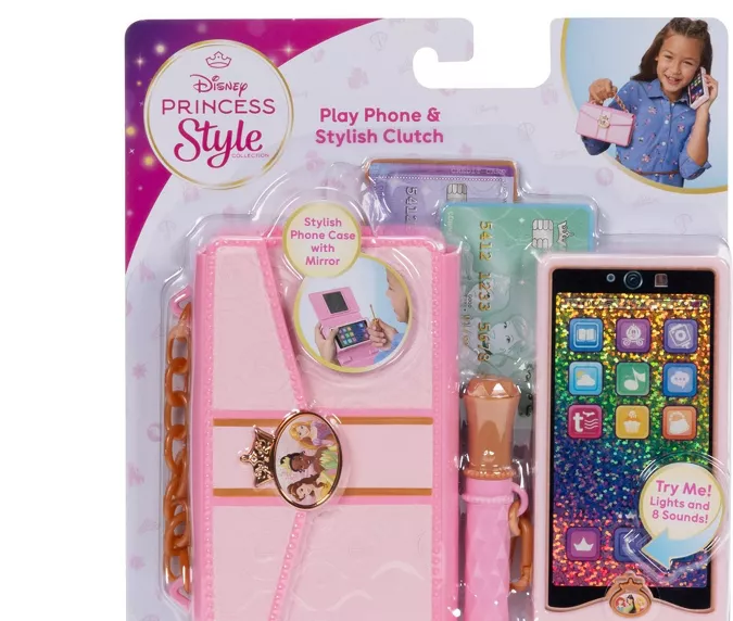 Teléfono de juguete y cartera Disney Princess Style.