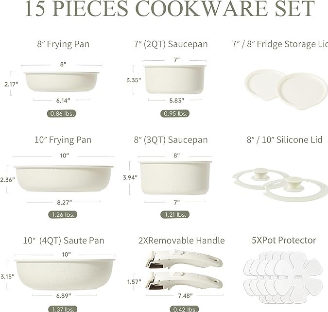 Juego de ollas y sartenes antiadherentes CAROTE.