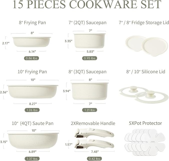 Juego de ollas y sartenes antiadherentes CAROTE.