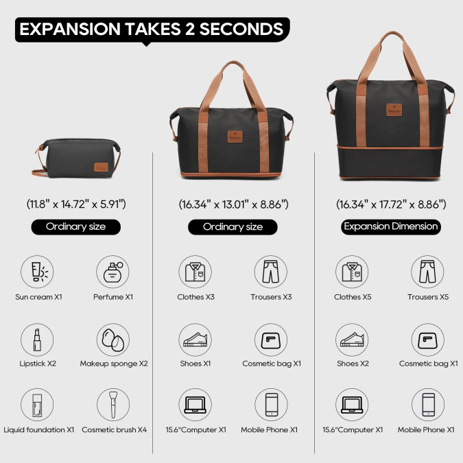 Maleta de viaje expandible con bolsa a juego Joyway.