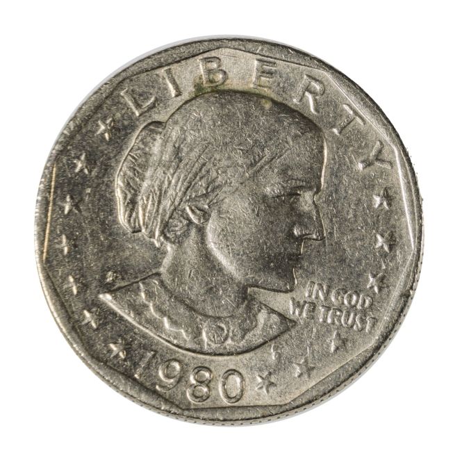 Las monedas de $1 dólar de 1980 están compuestas de 75% cobre y 25% níquel sobre un centro de cobre puro.