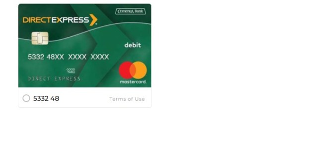 Tarjeta Direct Express
