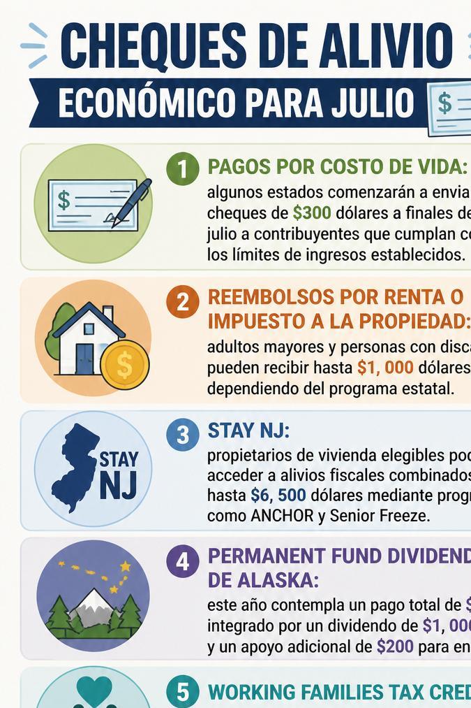 Infografía de cheques de alivio