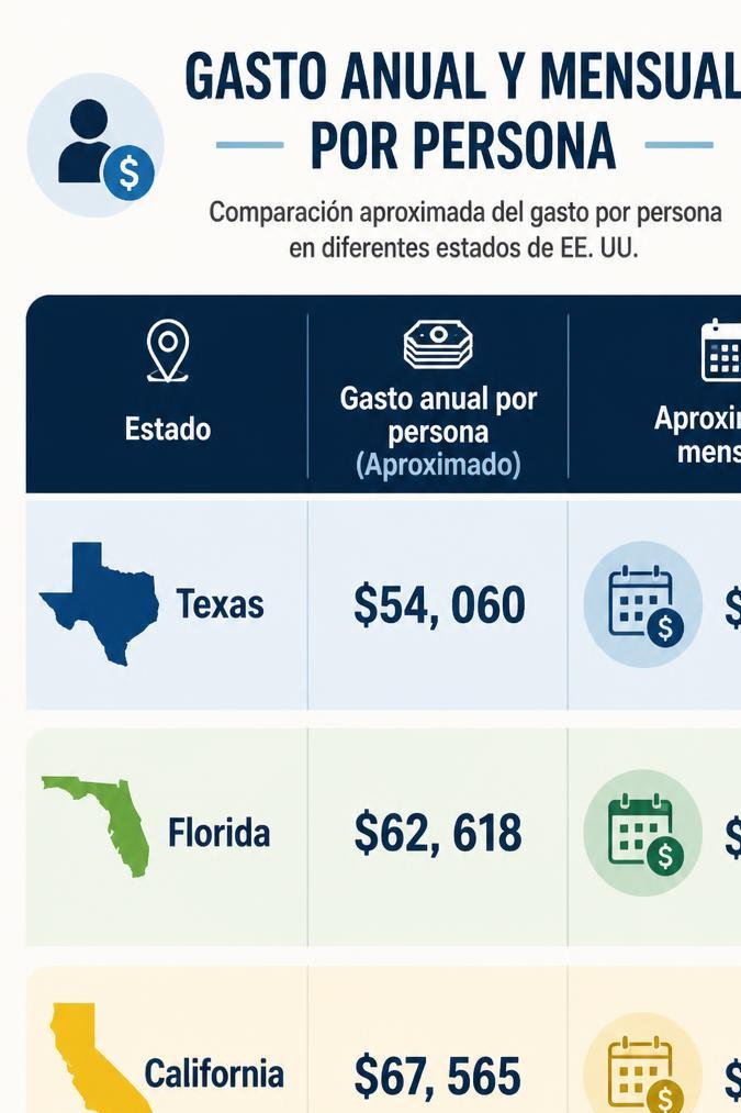 Costo de vida Texas, Florida y California