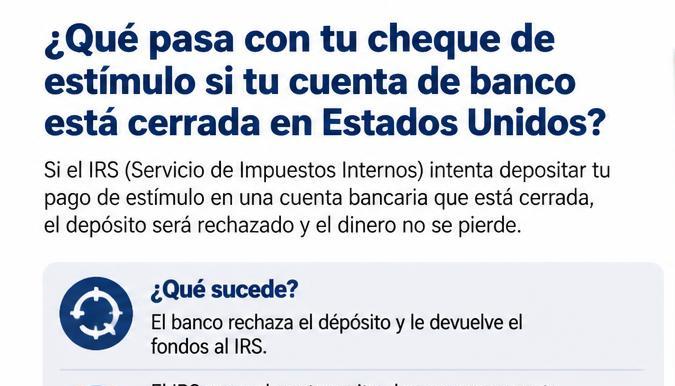 Infografía cheque de estímulo y cuenta cerrada